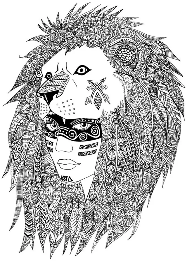 Coloriage Adulte Indien Sabrina - Adulte à imprimer