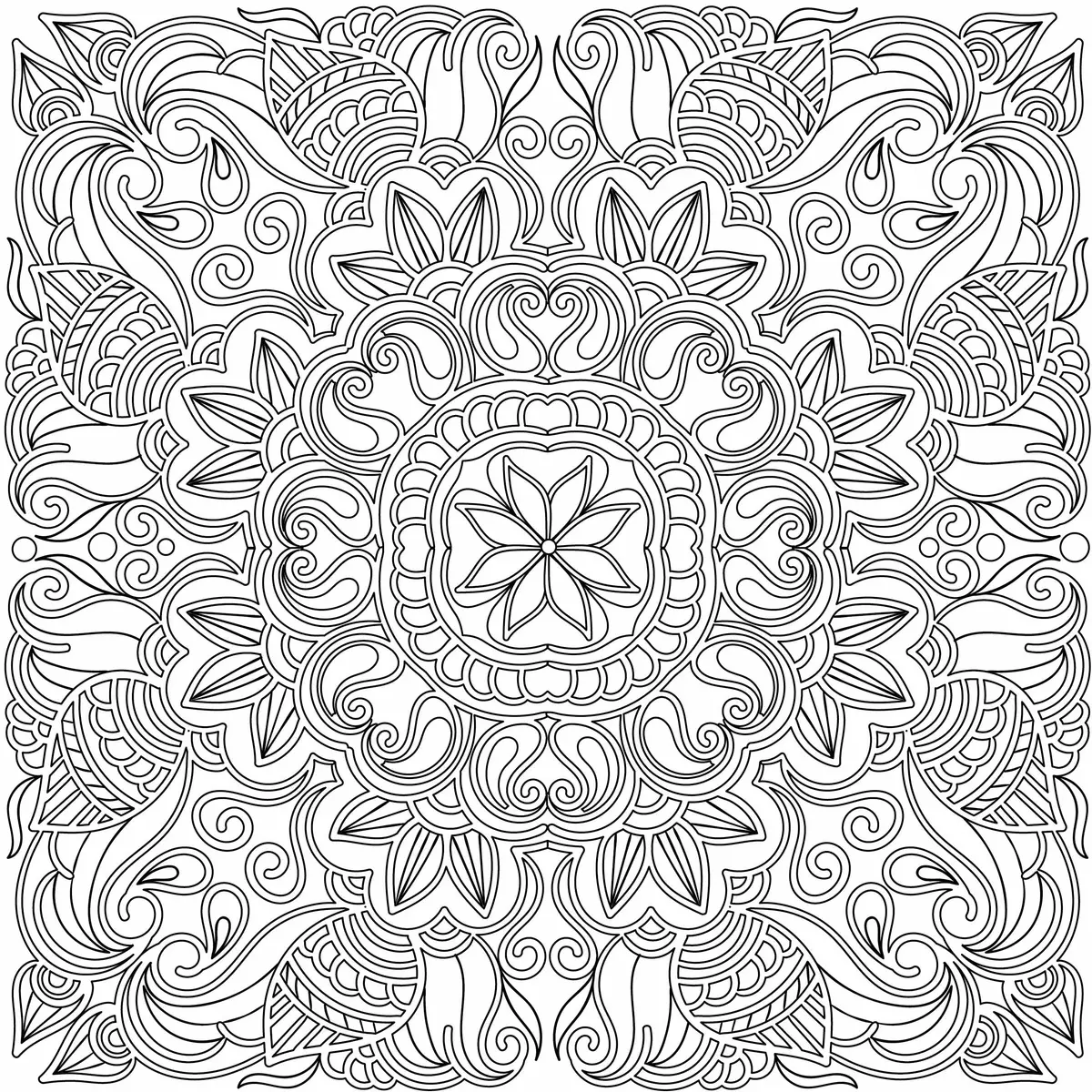 Coloriage Adulte Mandala Doodle - Adulte à imprimer