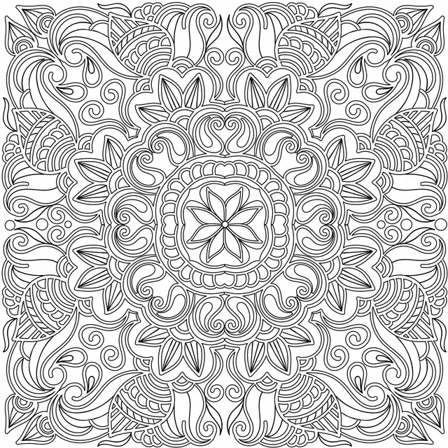 Coloriage Adulte Mandala Doodle - Adulte à imprimer