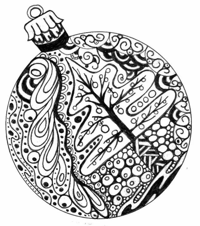Coloriage Adulte Noël Boule De Noël - Adulte à imprimer