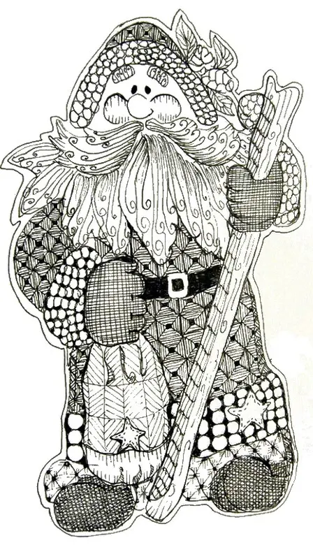 Coloriage Adulte Noël Père Noël - Adulte à imprimer