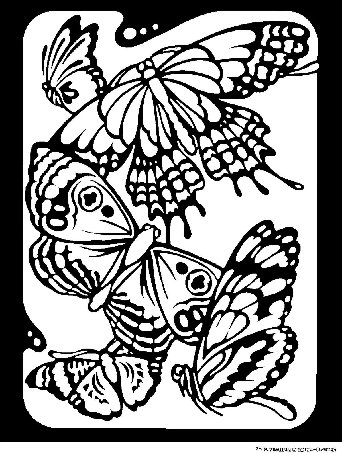 Butterfly with Ornate Wings coloring page to print