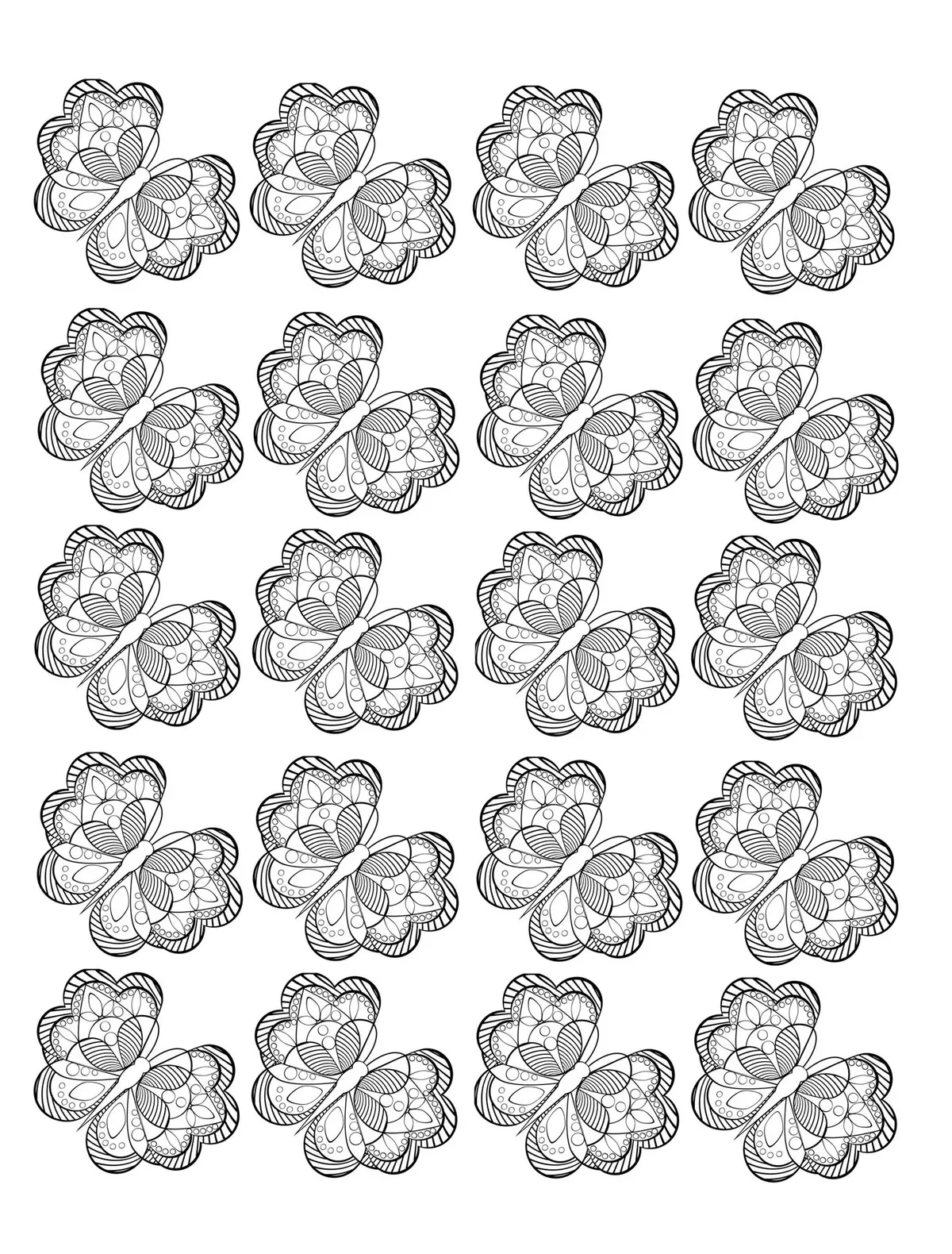 Adult Butterfly coloring page to print