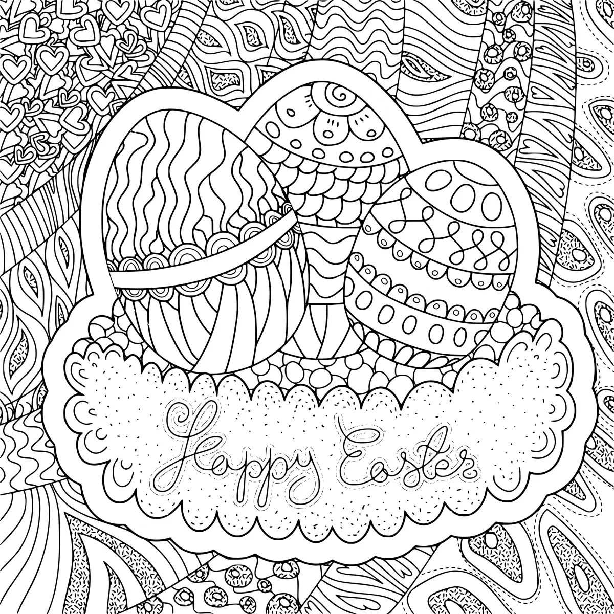 Adult Easter Pattern coloring page to print