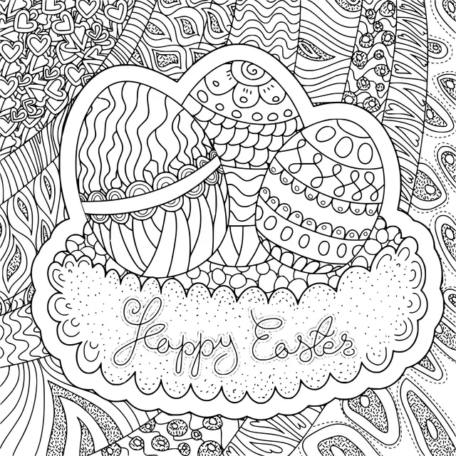 Dibujo de Adulte Pâques Pattern Easter para colorear