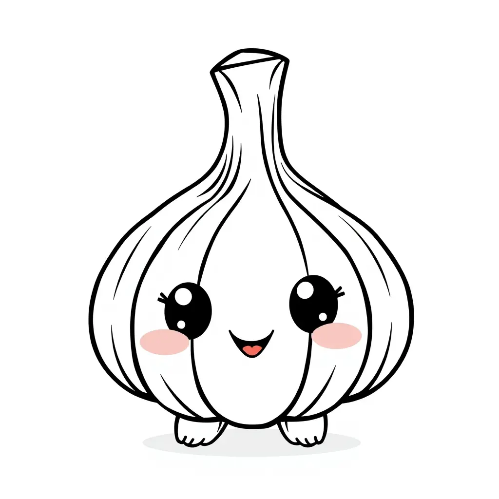 Coloriage Ail mignon à colorier - Legumes à imprimer