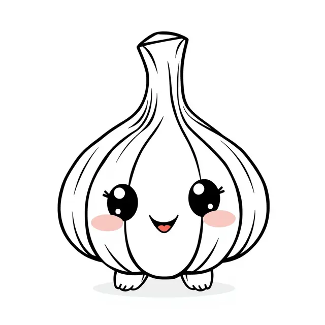 Coloriage Ail mignon à colorier - Legumes à imprimer