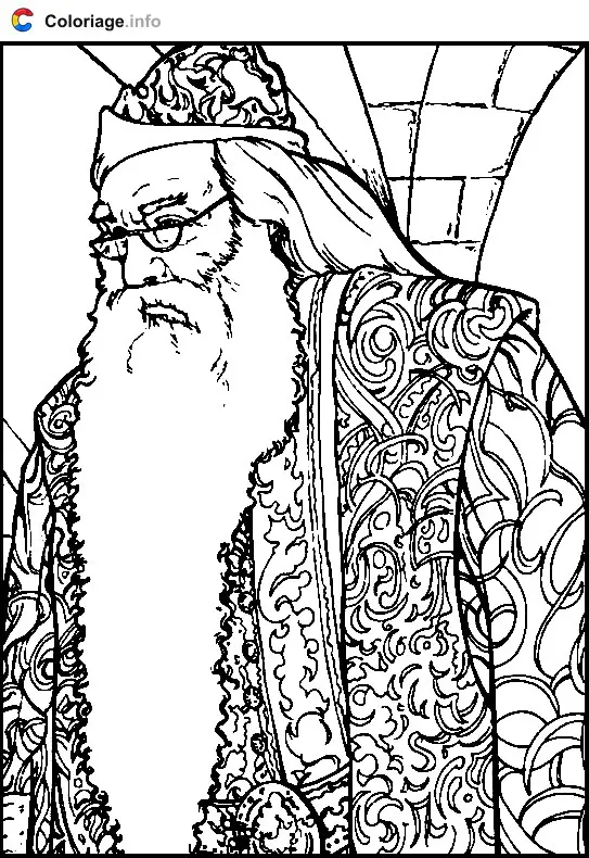 Coloriage Albus Dumbledore - Harry potter à imprimer