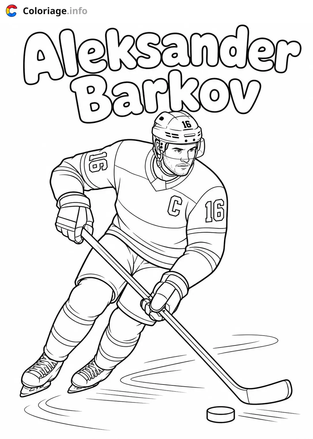 Dibujo de Aleksander Barkov jugador de hockey para colorear