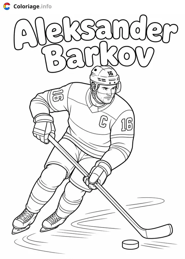 Coloriage Aleksander Barkov joueur hockey - Hockey à imprimer