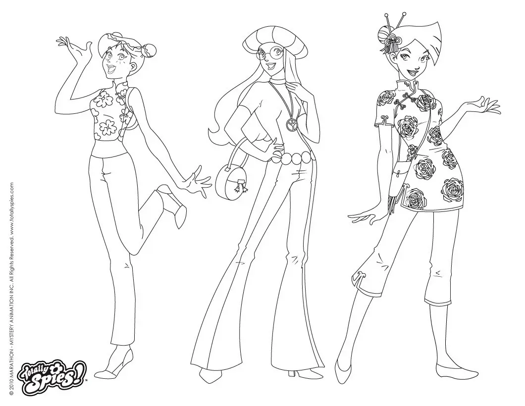 Coloriage Alex Clover Sam En Tenue Vacance - Totally spies à imprimer