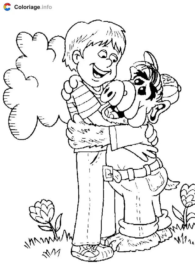 Desenho de Alf e Brian Tanner para colorir