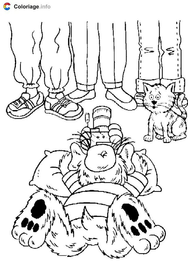 Desenho de Alf fotografando a família Tanner para colorir