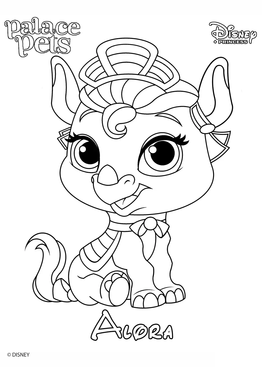 Coloriage Alora Princess Disney - Palace pets à imprimer