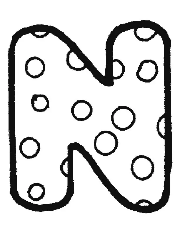 Coloriage Alphabet Maternelle N - Alphabet à imprimer