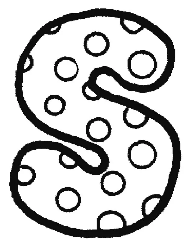 Kleurplaat Kleurplaten Alfabet – Letter S (Kleuterschool) om te printen