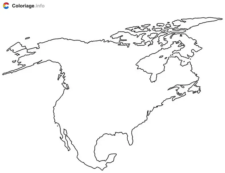 North America coloring page to print