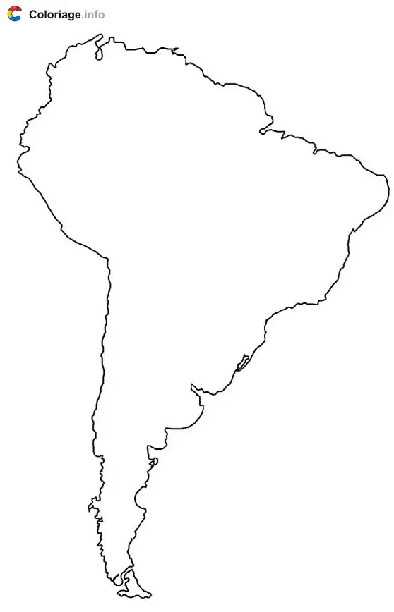 South America coloring page to print