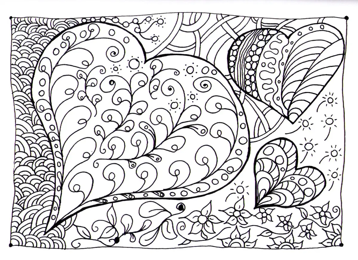 Coloriage Amour Adulte Cœur Zen - Coeur à imprimer