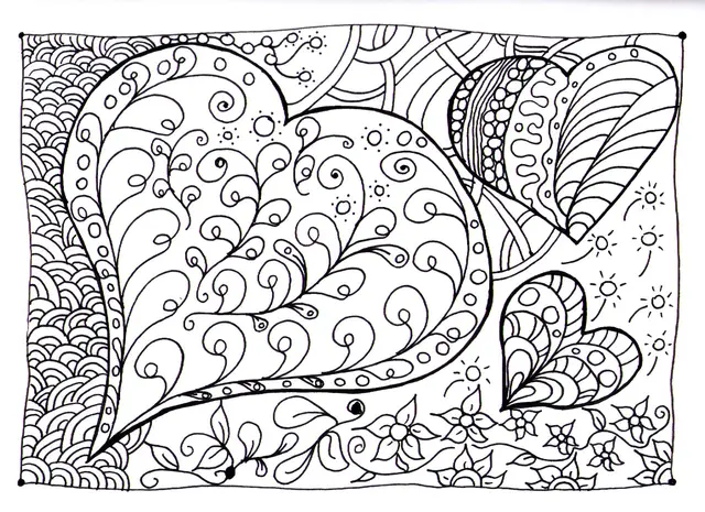 Coloriage Amour Adulte Cœur Zen - Coeur à imprimer