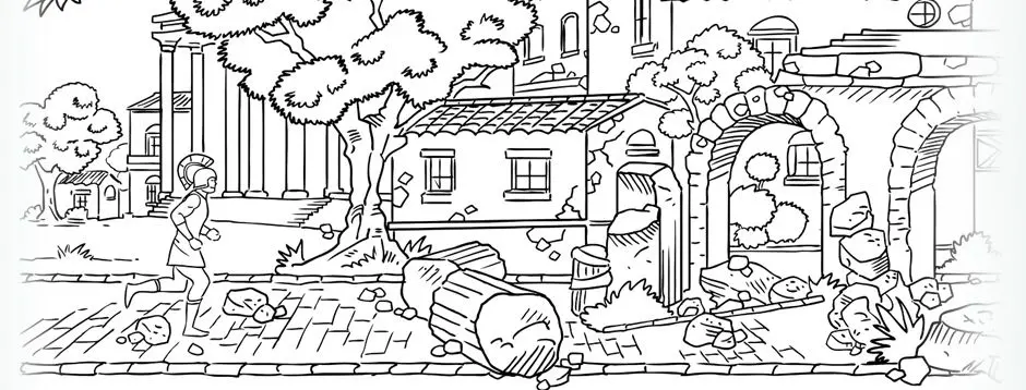 Ancient Roman City coloring page to print