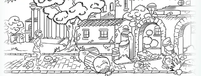 Coloriage Ancienne Ville Romains - Ville à imprimer