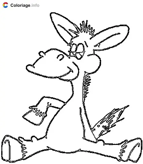 Sitting Donkey coloring page to print