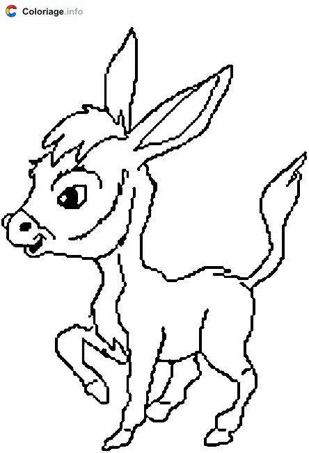 Donkey with a Big Head coloring page to print