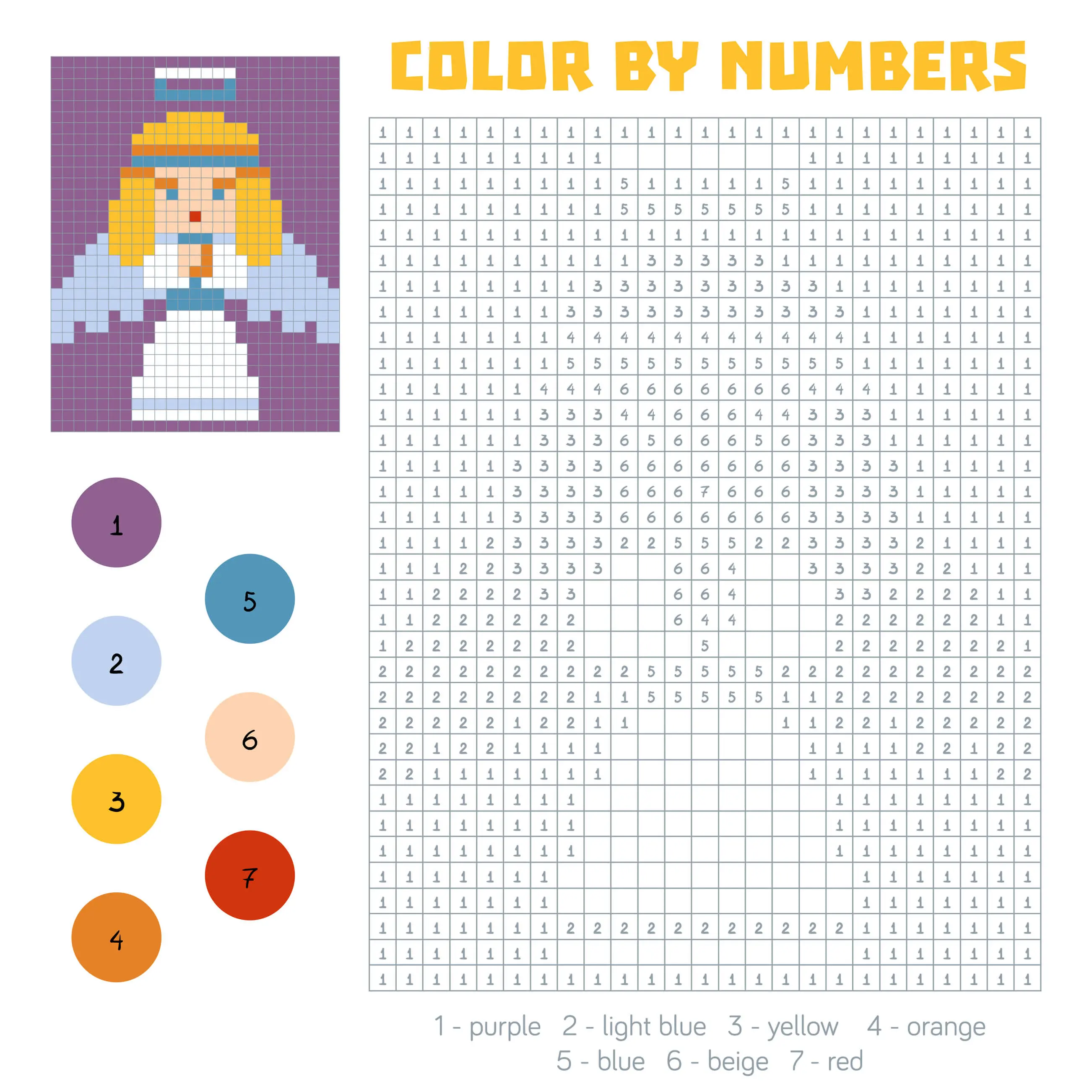 Coloriage Ange Magique Pixel - Magique à imprimer