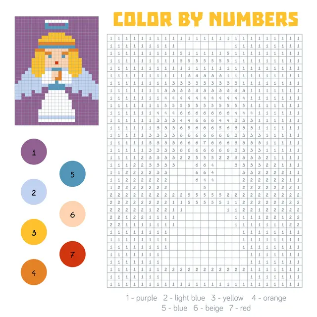 Coloriage Ange Magique Pixel - Magique à imprimer