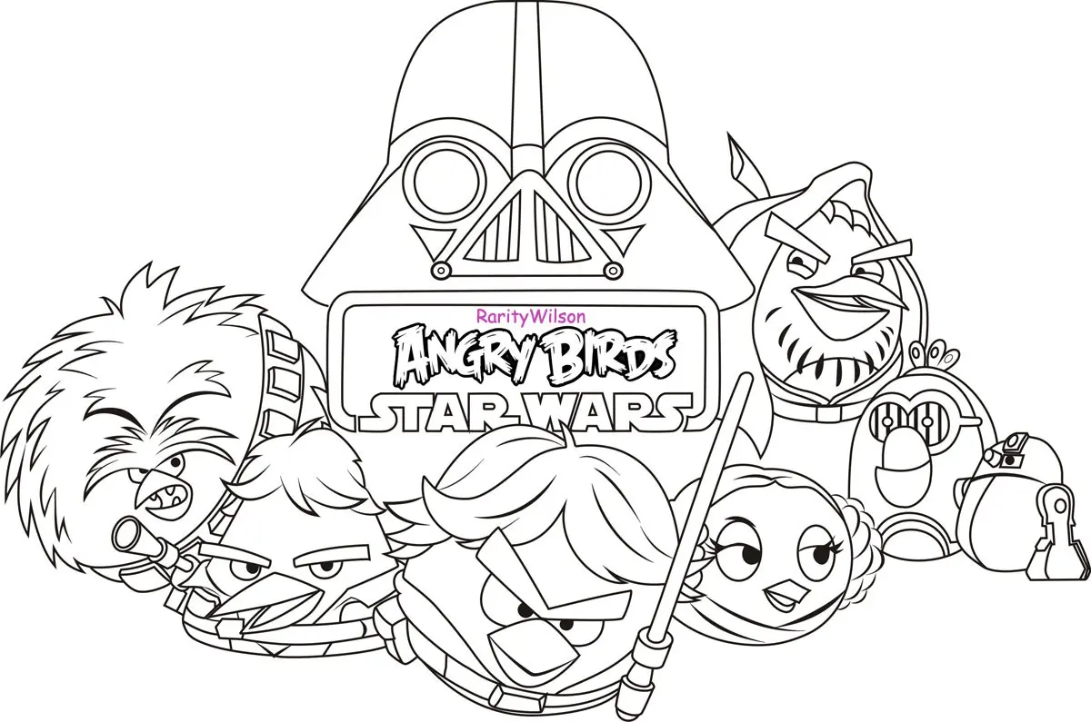 Angry Birds Star Wars Space Adventure coloring page to print