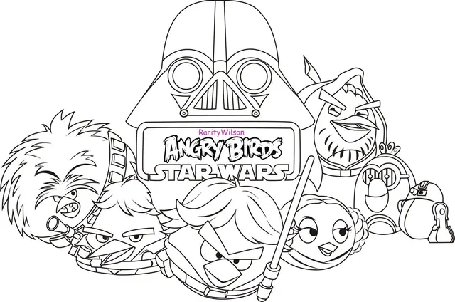 Coloriage Angry Birds Star Wars Aventure Spatiale - Star wars à imprimer