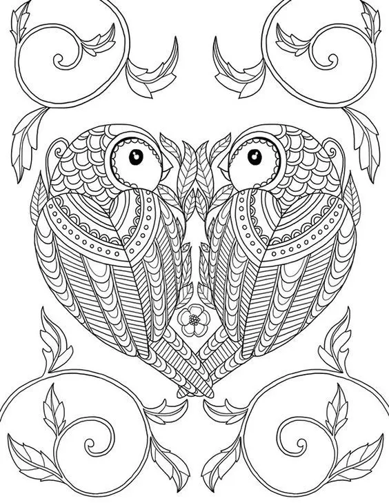 Coloriage Animal Adult Heart - Adulte à imprimer