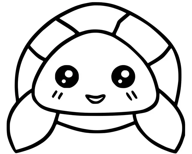 Coloriage Animal Marin Tortue Kawaii - Tortue à imprimer