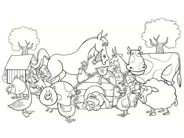 Farm Animals for Kids coloring page to print
