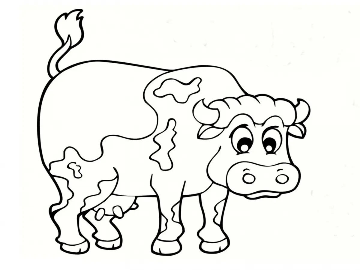 Farm Cow coloring page to print