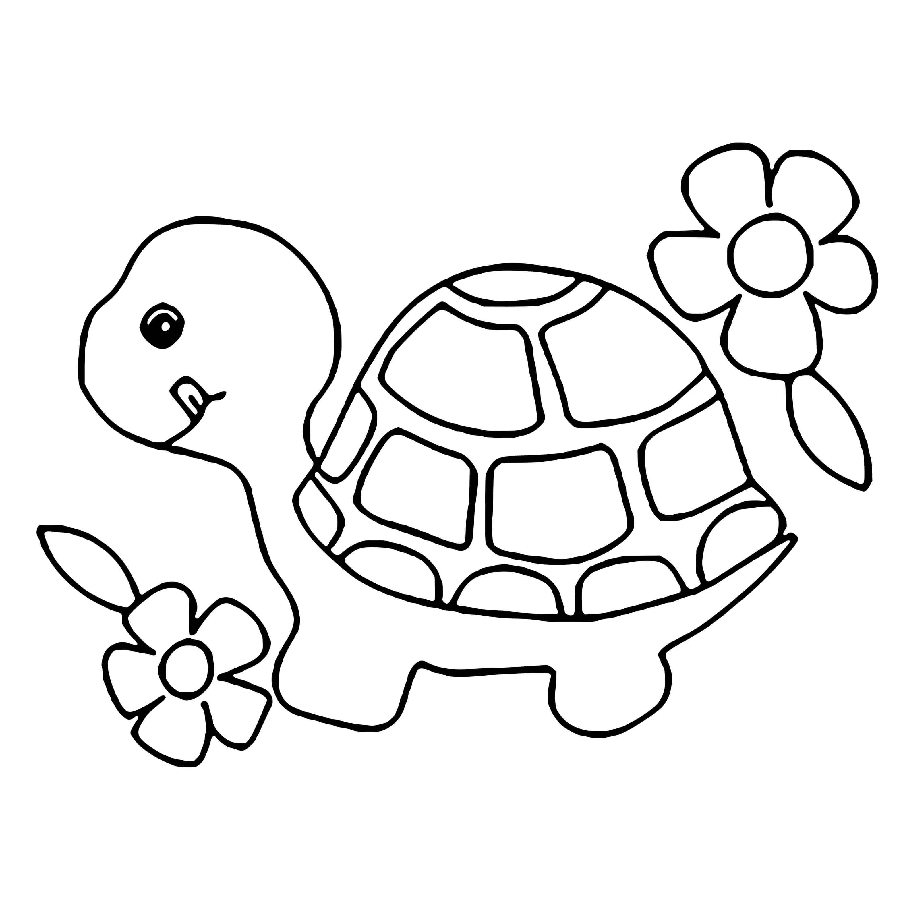 Coloriage Animaux Pour Enfants Facile Tortue - Enfants à imprimer