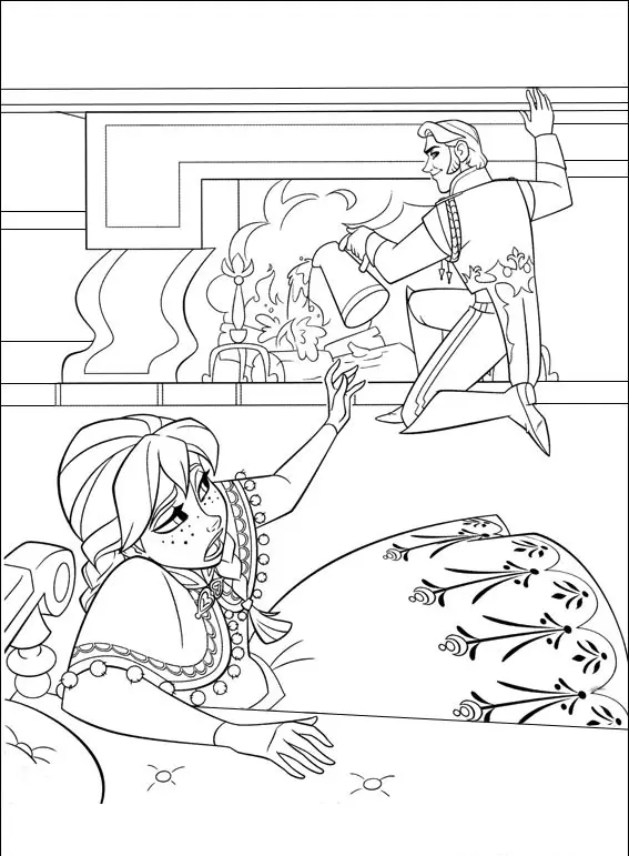 Sick Anna coloring page to print