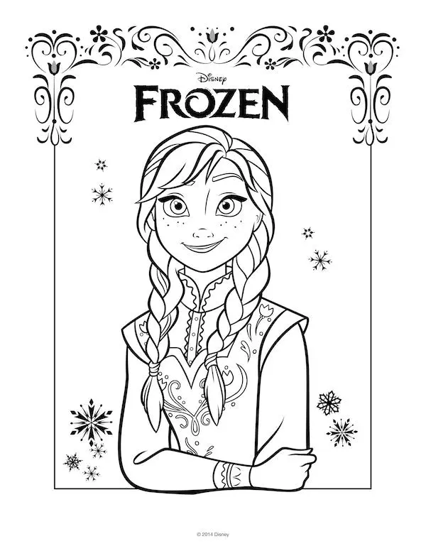 Coloriage Anna Très Jolie Portrait Disney - Elsa à imprimer