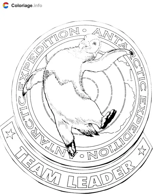 Coloriage Antartic expedition - Pingouin à imprimer