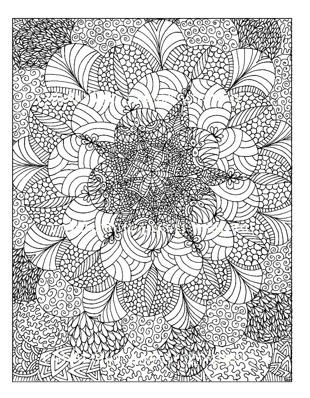 Coloriage Motifs abstraits zen pour détente et sérénité - Adulte à imprimer