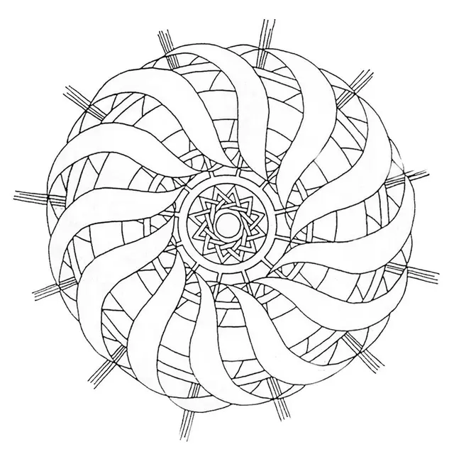 Coloriage Mandala géométrique relaxant pour adulte - Adulte à imprimer