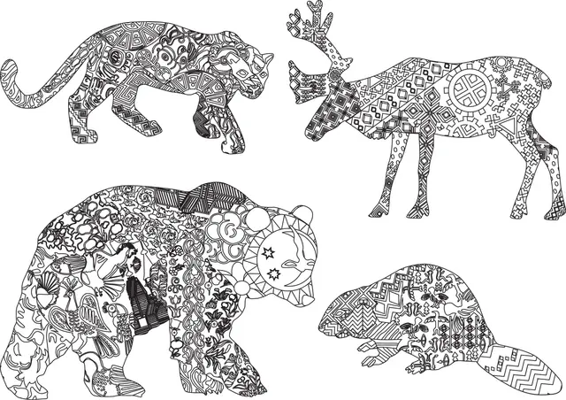 Coloriage Zen patterns entrelacés pour détente - Adulte à imprimer