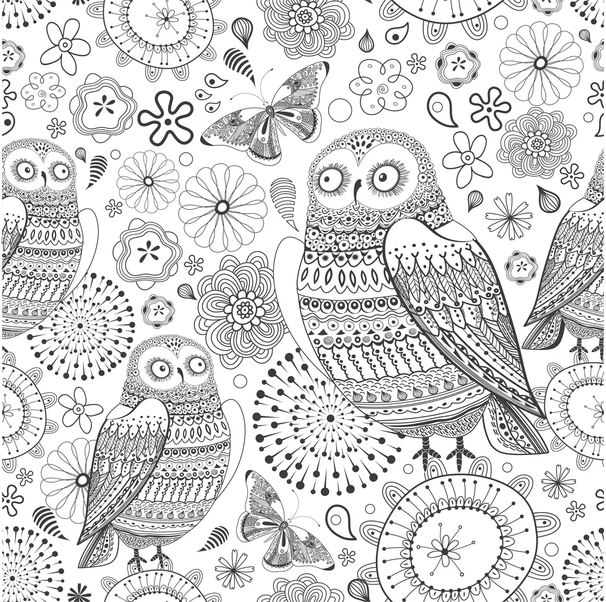 Coloriage Ornements complexes aux formes fluides - Adulte à imprimer