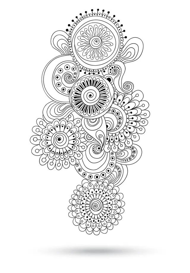 Coloriage Motifs abstraits apaisants en dégradés - Adulte à imprimer