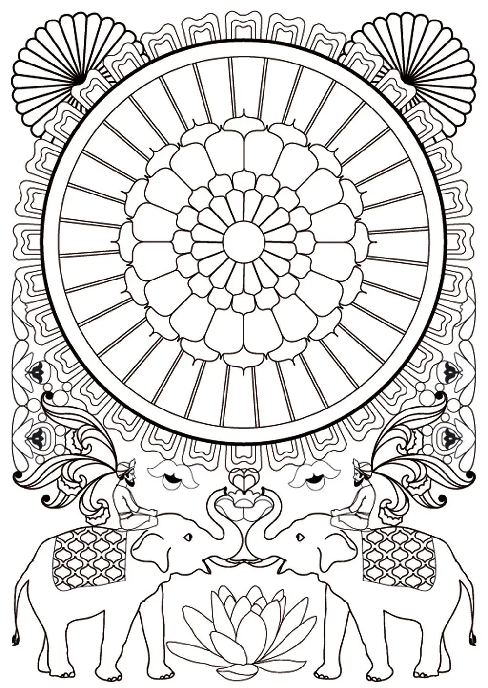 Coloriage Motifs abstraits enchevêtrés pour détente - Adulte à imprimer