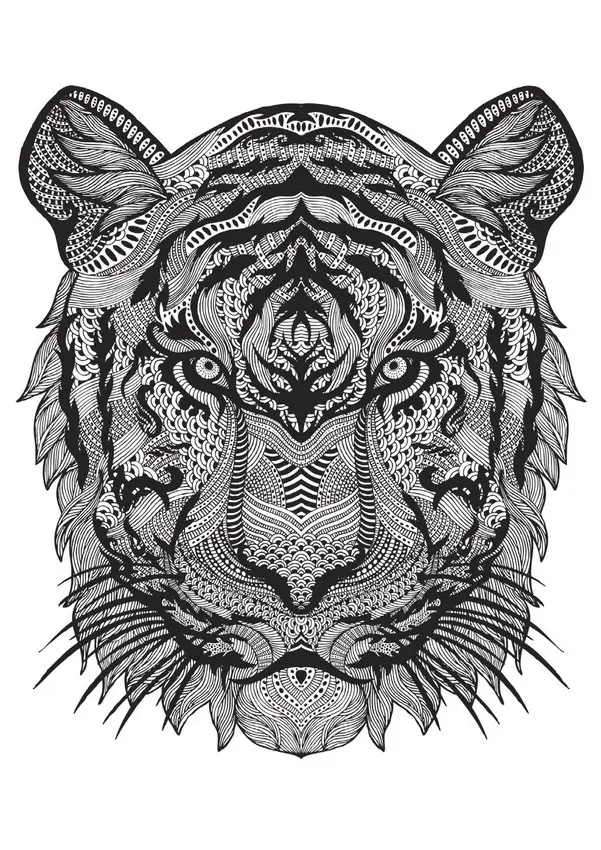 Coloriage Mandala relaxant aux motifs géométriques - Adulte à imprimer