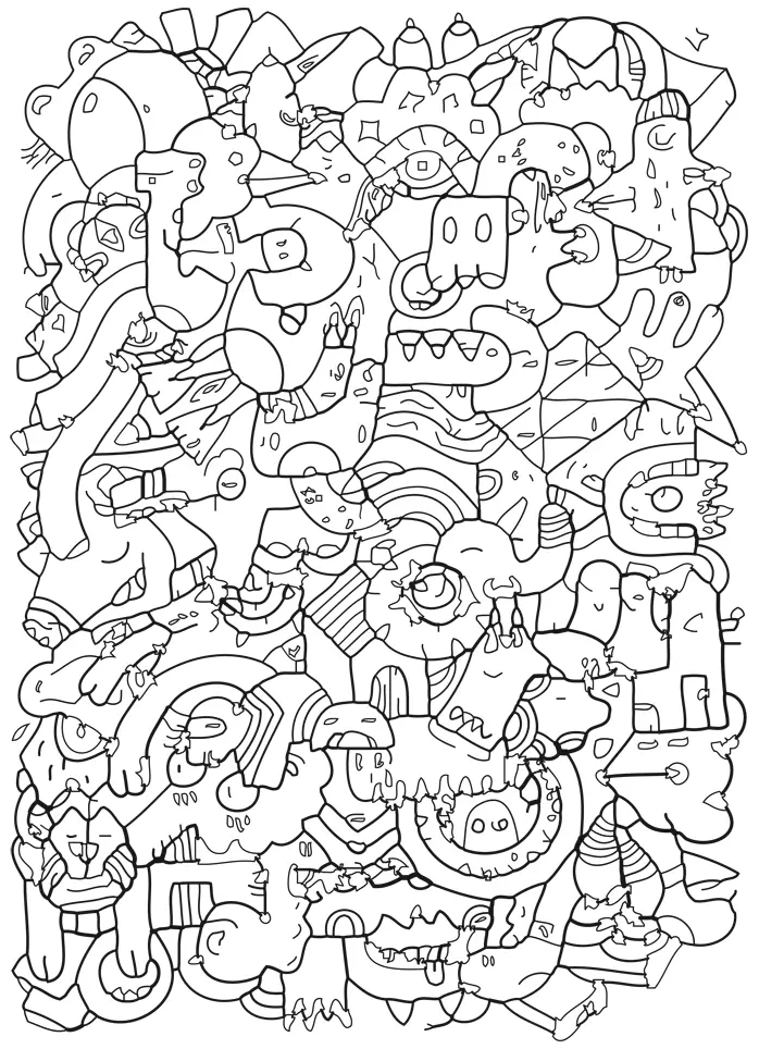 Coloriage Mandala zen avec motifs géométriques apaisants - Adulte à imprimer