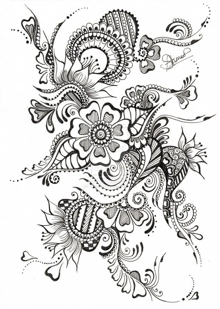 Coloriage Motifs abstraits relaxants pour adultes - Adulte à imprimer