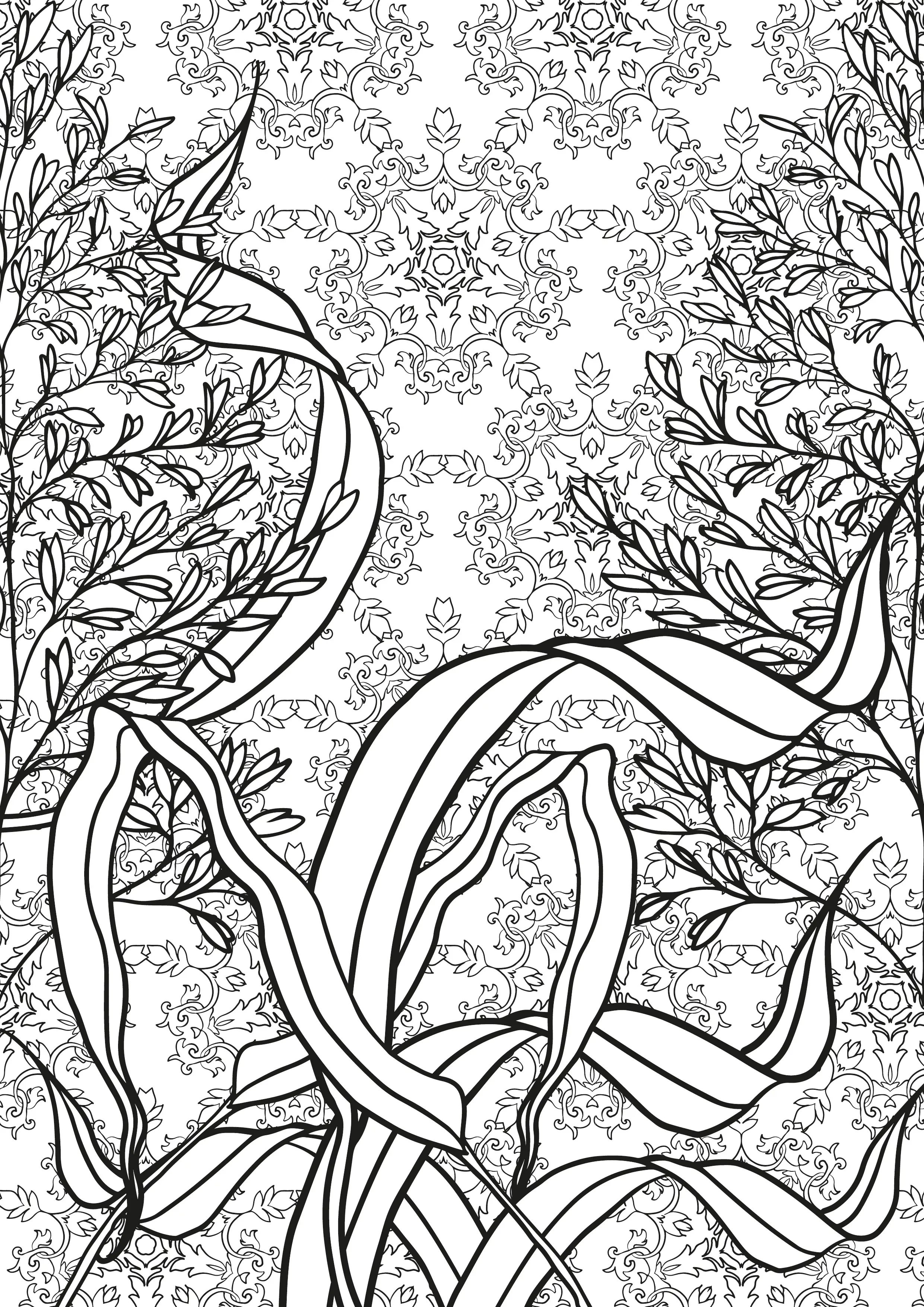 Coloriage Spirales et formes calmes pour détente - Adulte à imprimer